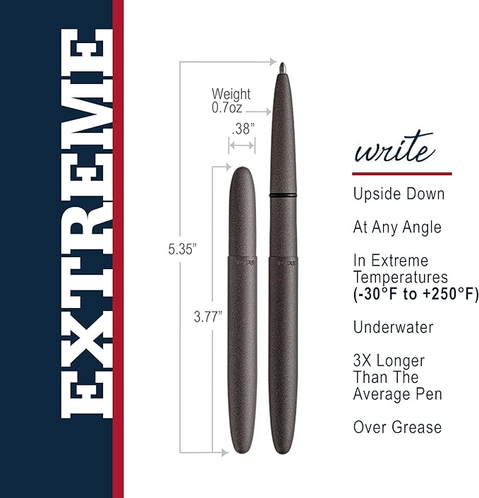 Fisher Cerakote Bullet Space Pen Black Cherry with Moonscape Box - Made in USA