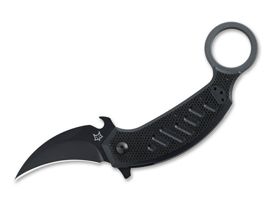 Fox Pikal 2.36" Black N690Co G10 Folding Karambit Knife by Giuliano Ron FX-826
