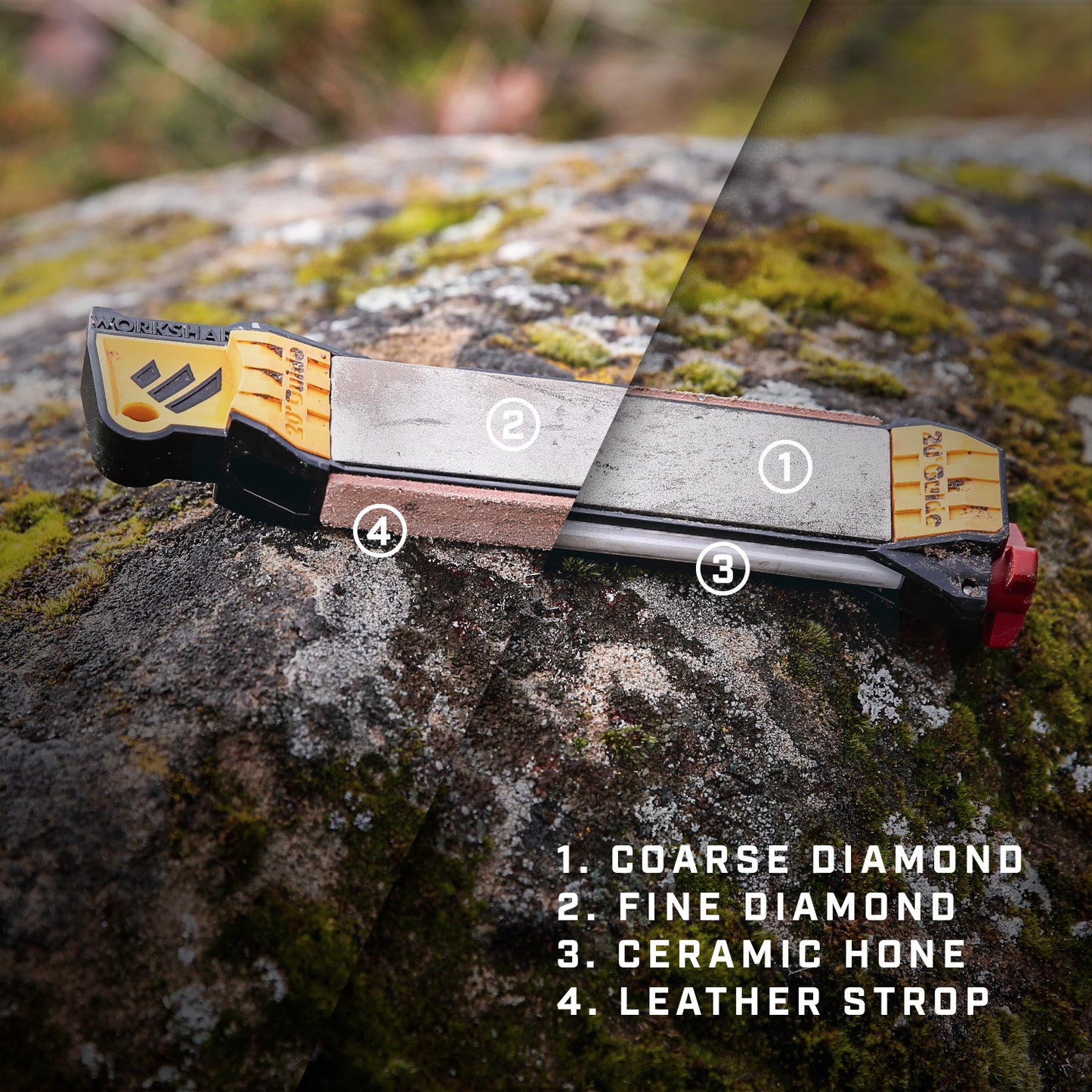 Work Sharp Guided Field Sharpener Diamond+Ceramic+Leather Strop WSGFS 2.2.1
