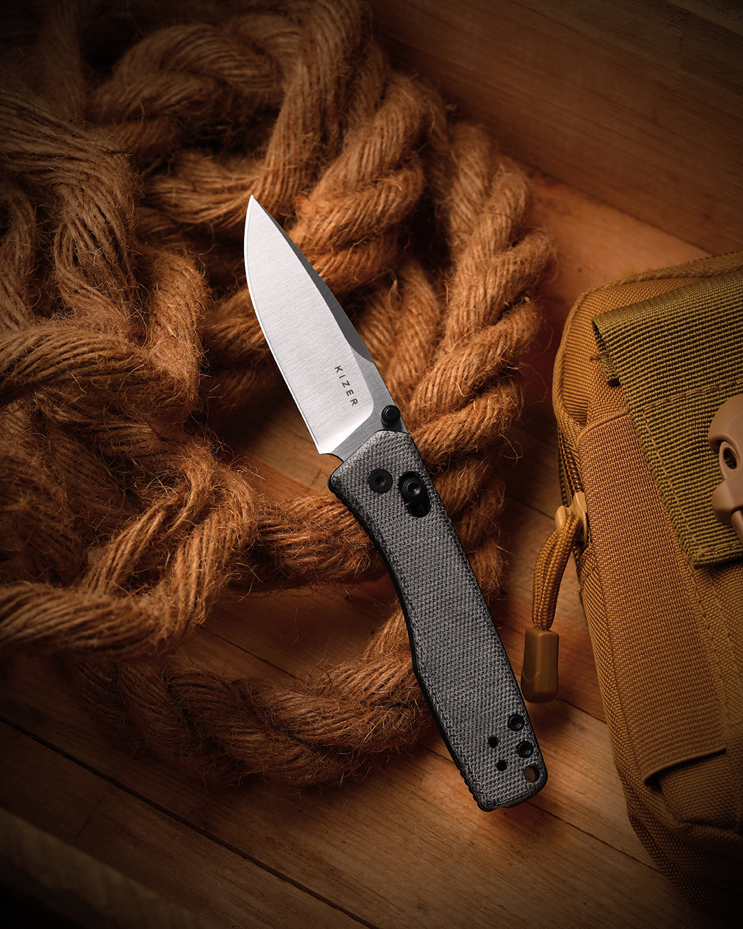 Kizer Aegis 2.8" AEB-L Norplex UltreX Micarta Clutch-Lock Folding Knife V3774A1