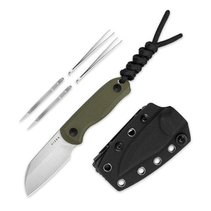 Kizer Drop Bear 2.6" AEB-L Olive Green G10 Compact Sheepsfoot Fixed Blade Knife 1093A1