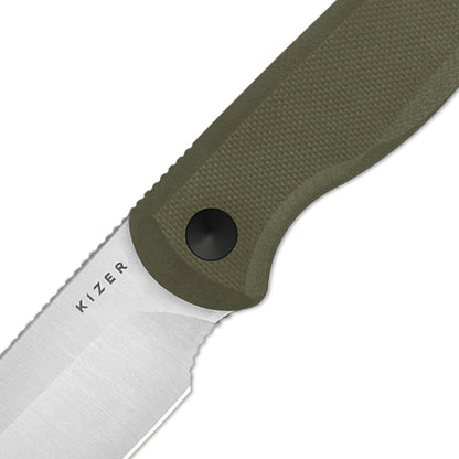 Kizer Drop Bear 2.6" AEB-L Olive Green G10 Compact Sheepsfoot Fixed Blade Knife 1093A1