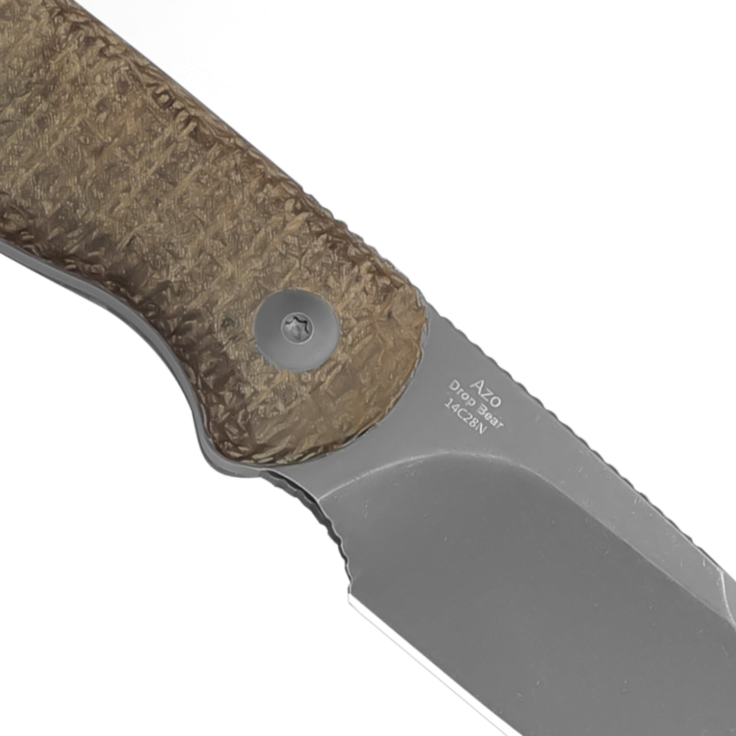 Kizer Drop Bear 2.6" Sandvik 14C28N Burlap Micarta Compact Fixed Blade Knife 1094A1
