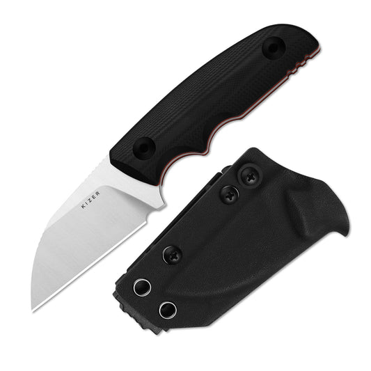 Kizer Snick 2.68" AEB-L Black/Red G10 Compact Fixed Blade Knife 1085A1