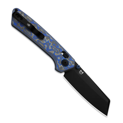 Kizer Madrac Clutch-Lock 3.06" Nitro-V Blue Vortex Micarta Folding Knife V3693A4