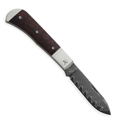 Kizer Trestle 2.95" Damascus Aluminium and Leopardwood Folding Knife V3760A3