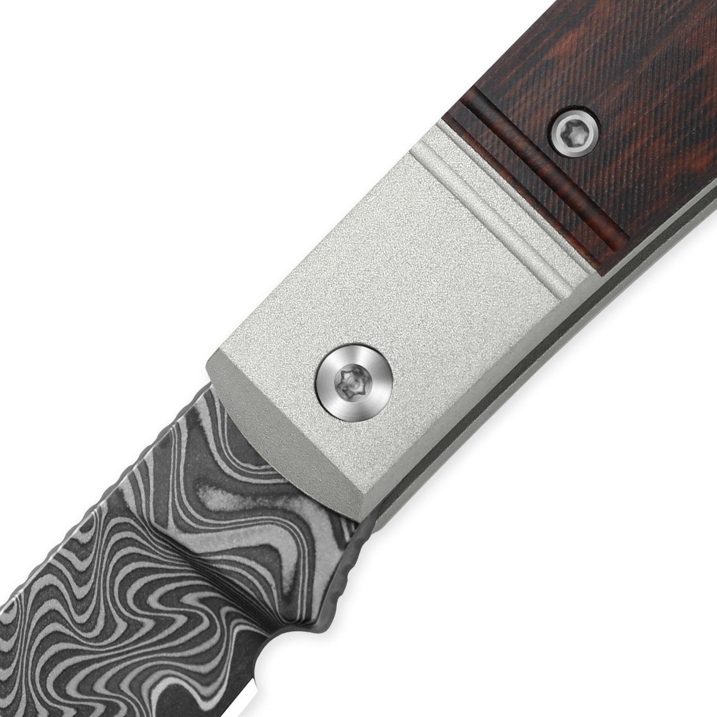 Kizer Trestle 2.95" Damascus Aluminium and Leopardwood Folding Knife V3760A3