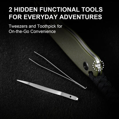 Kizer Drop Bear 2.6" AEB-L Olive Green G10 Compact Sheepsfoot Fixed Blade Knife 1093A1