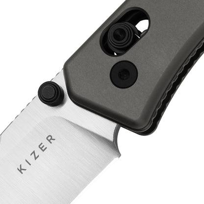 Kizer Aegis 2.8" AEB-L Gray Aluminium Clutch-Lock Folding Knife V3774A4