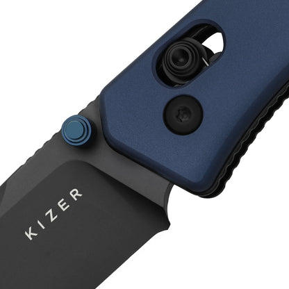 Kizer Aegis 2.8" AEB-L Matte DLC Blue Aluminium Clutch-Lock Folding Knife V3774A3