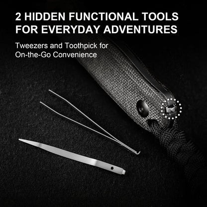 Kizer Drop Bear 2.6" AEB-L Black Stonewash Micarta Compact Fixed Blade Knife 1092A1