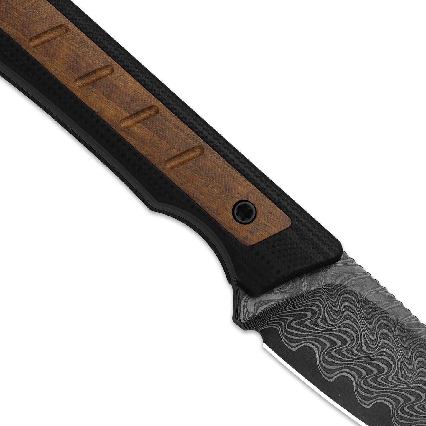 Kizer Whiskey Jack 2.06" Damascus G10 Mkuruti Wood Compact Fixed Blade Knife by Jonathan Styles 1108A2