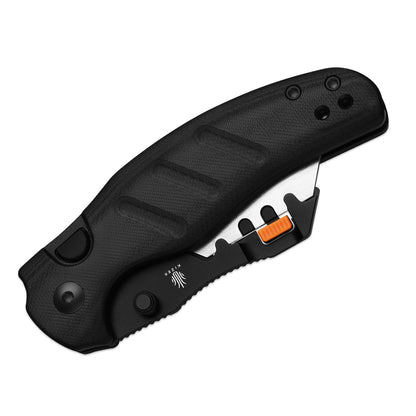 Kizer Sheepdog Utility 2.8" CO1C UTI 2 Black G10 Button-Lock Replaceable-Blade Folding Knife V3488.29JNA3