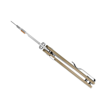 Kizer Sheepdog Utility 2.8" CO1C UTI 2 Brown G10 Button-Lock Replaceable-Blade Folding Knife V3488.29JNA2