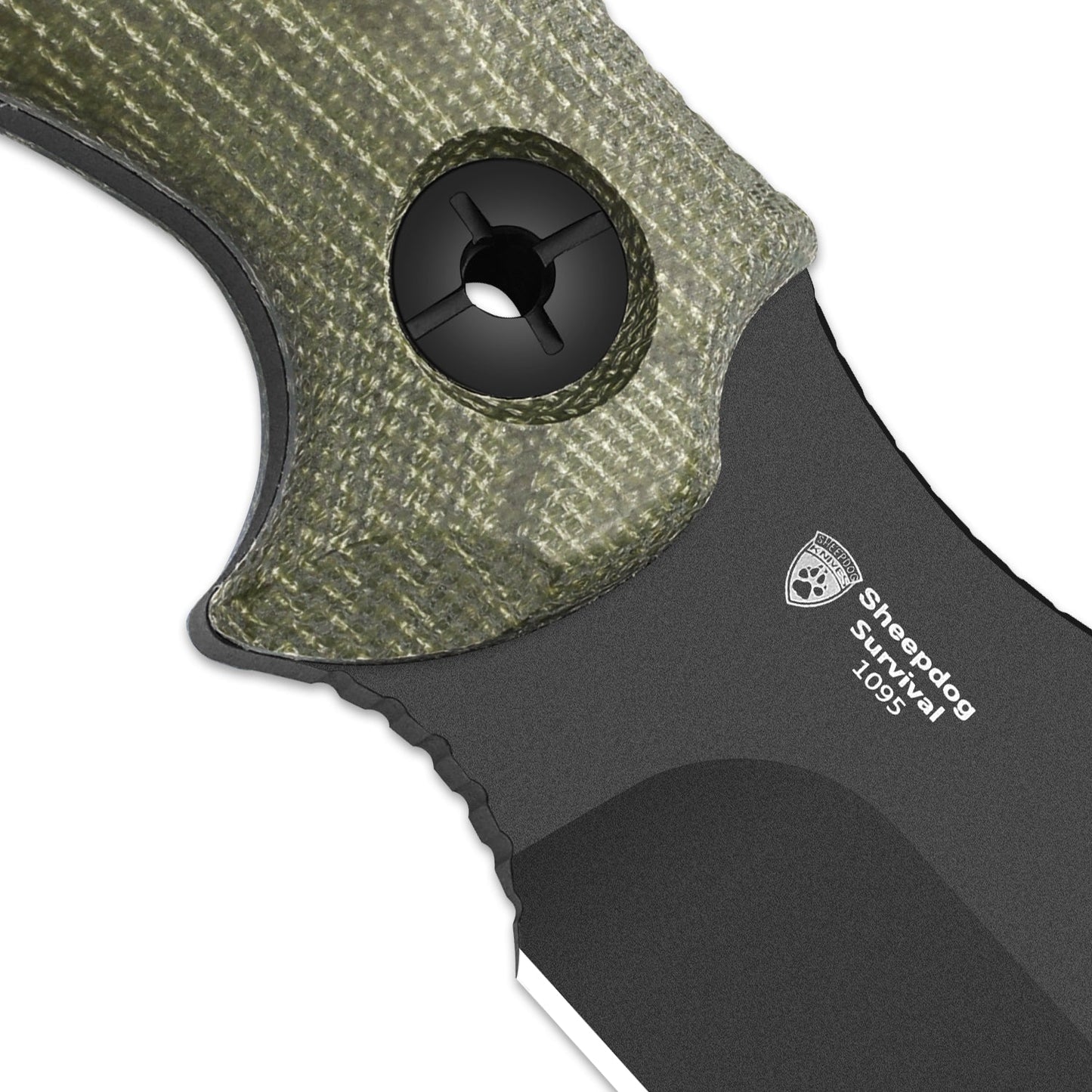 Kizer Sheepdog Survival 5.28" 1095 Green Micarta Fixed Blade Knife 1105A4
