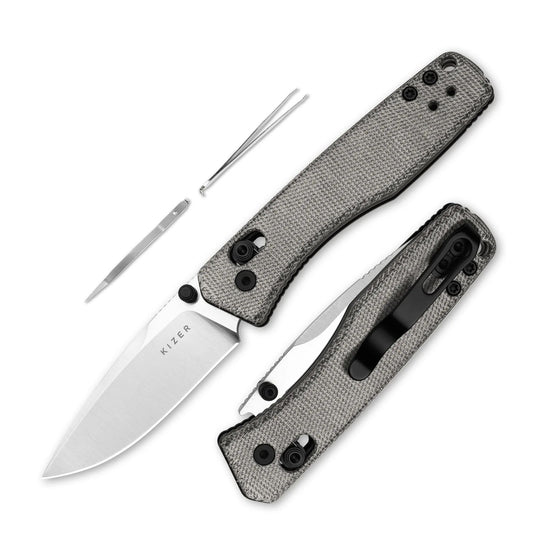 Kizer Aegis 2.8" AEB-L Norplex UltreX Micarta Clutch-Lock Folding Knife V3774A1