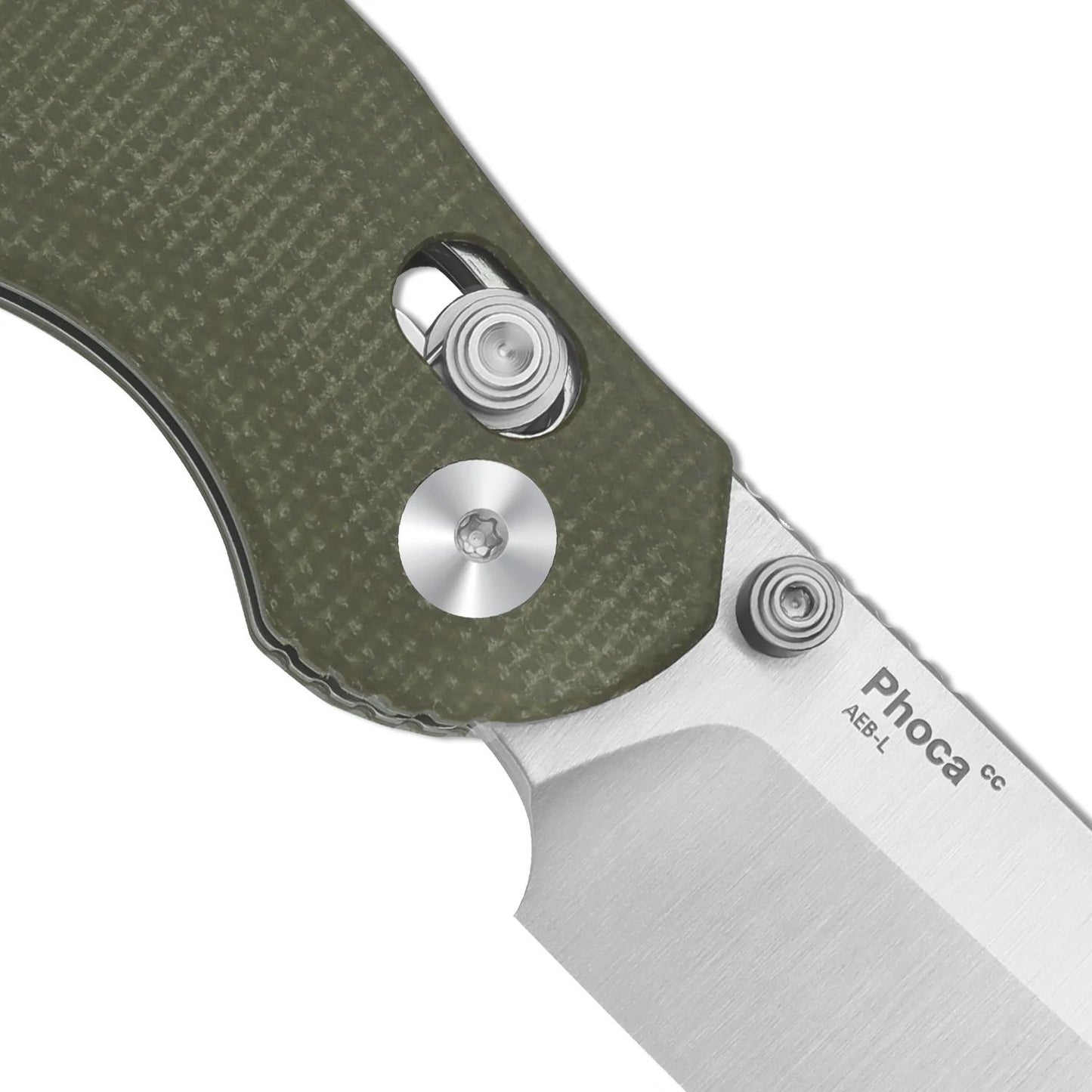 Kizer Phoca 2.9" AEB-L Green Micarta Clutch-Lock Folding Knife V3780A1