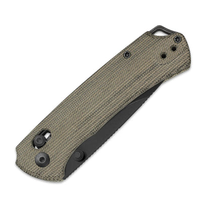 Kizer T1 CD 3.2" Nitro-V Olive Green Norplex UltreX Micarta Black Stonewash Clutch-Lock Folding Knife by Uli Hennicke V3490.2CA1