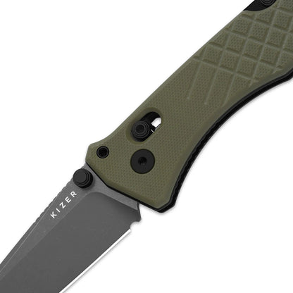 Kizer Aegis T 3.21" AEB-L Olive Green G10 Clutch-Lock Rescue Folding Knife V3774CTA2