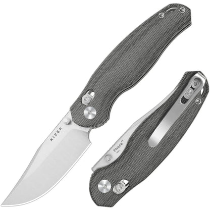 Kizer Phoca 2.9" AEB-L Norplex UltreX Micarta Clutch-Lock Folding Knife V3780A3