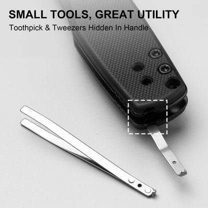 Kizer Aegis 2.8" Feathered Damascus Black G10 Clutch-Lock Folding Knife V3774A2