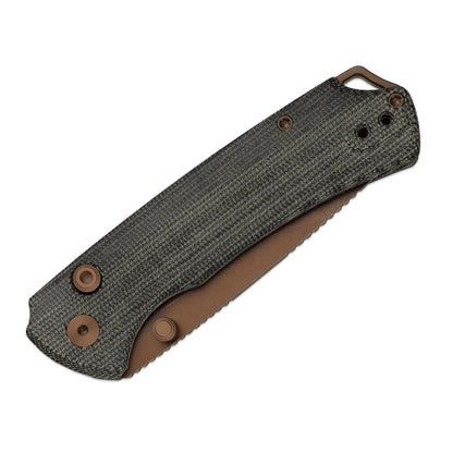 Kizer T1 BD 3.2" Nitro-V Norplex UltreX Micarta Sunset Metal PVD Button-Lock Folding Knife by Uli Hennicke V3490.2BA2