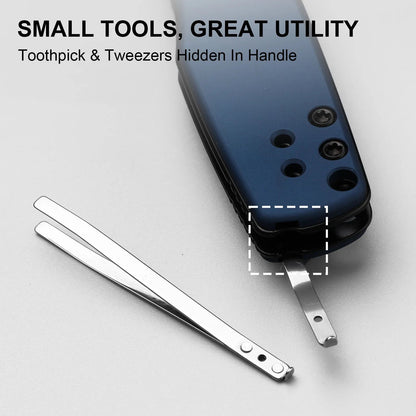 Kizer Aegis 2.8" AEB-L Matte DLC Blue Aluminium Clutch-Lock Folding Knife V3774A3