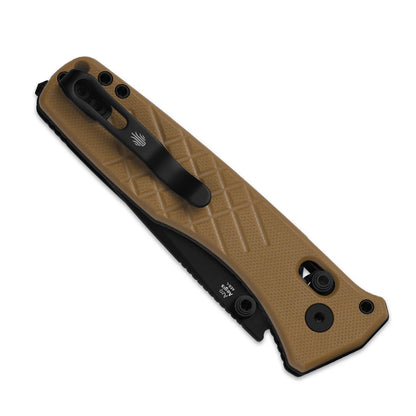 Kizer Aegis T 3.21" AEB-L Serrated Brown G10 Clutch-Lock Rescue Folding Knife V3774CTA3