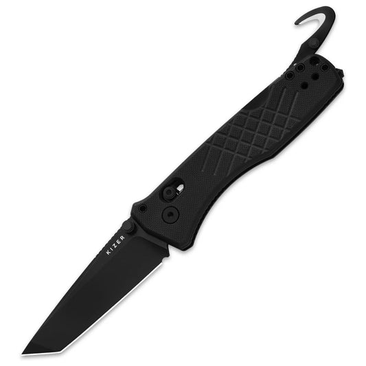 Kizer Aegis T 3.21" AEB-L Black G10 Clutch-Lock Rescue Folding Knife V3774CTA1