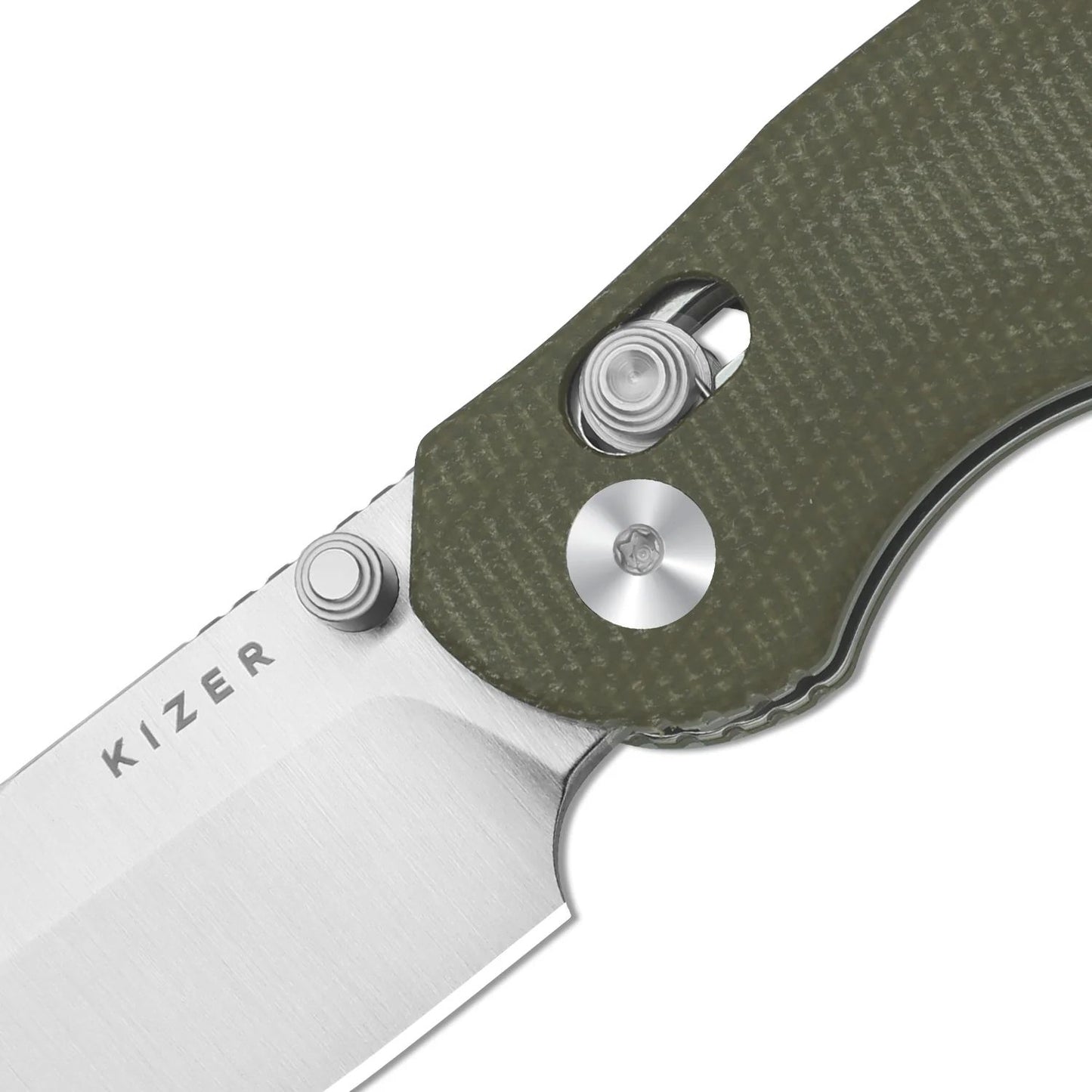 Kizer Phoca 2.9" AEB-L Green Micarta Clutch-Lock Folding Knife V3780A1