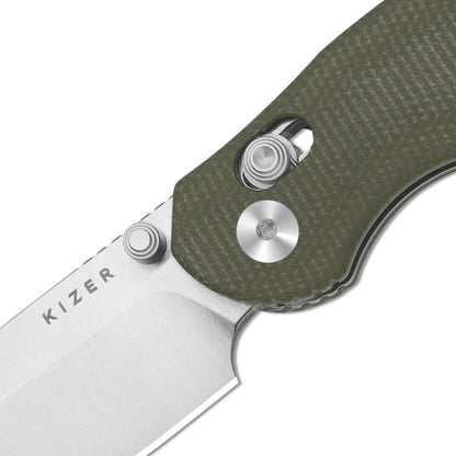 Kizer Phoca 2.9" AEB-L Green Micarta Clutch-Lock Folding Knife V3780A1