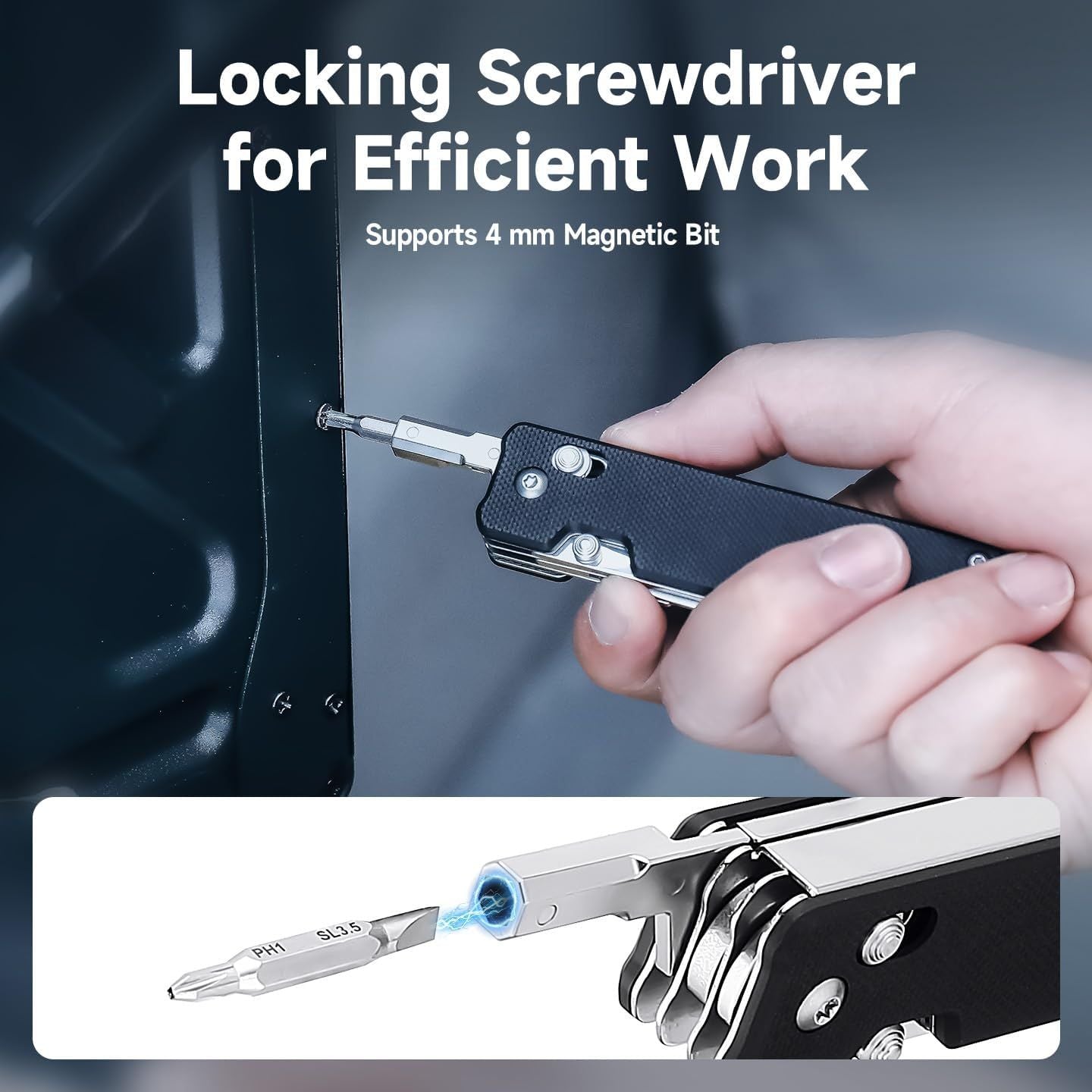 NexTool Knight K30 Sandvik 14C28N Axis-Lock Multi-Tool 11 Functions with S2 Bit Kit