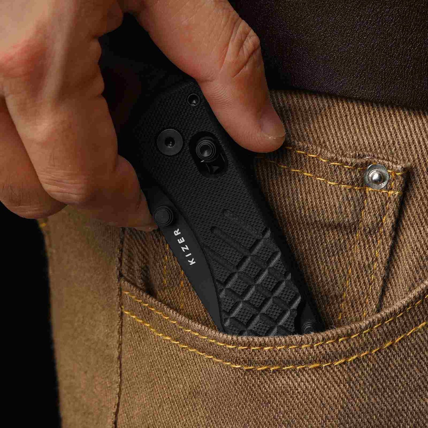 Kizer Aegis T 3.21" AEB-L Black G10 Clutch-Lock Rescue Folding Knife V3774CTA1