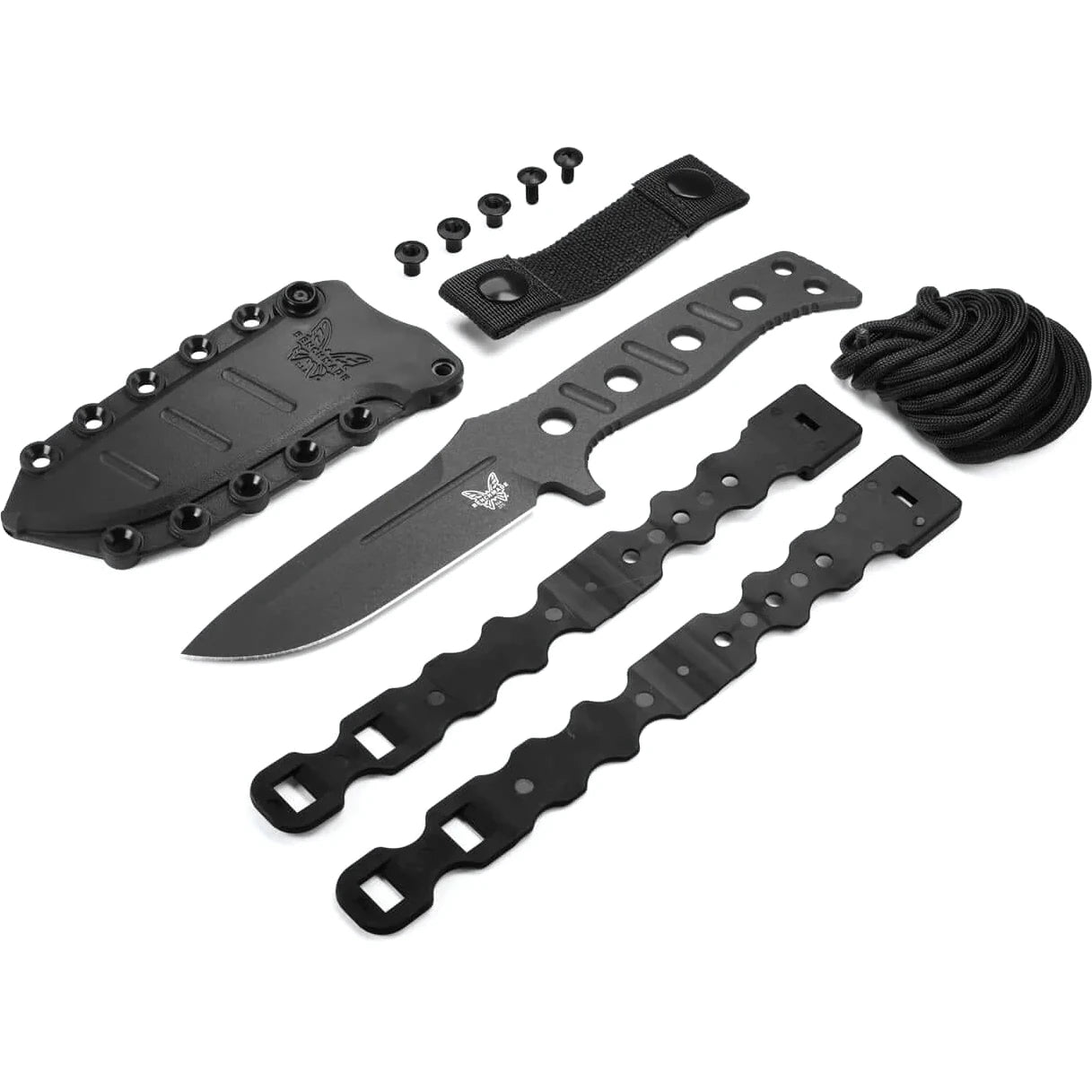 Benchmade 375BK-1 Fixed Adamas 4.2" CPM-CruWear Cobalt Black Fixed Blade Knife with MOLLE Sheath
