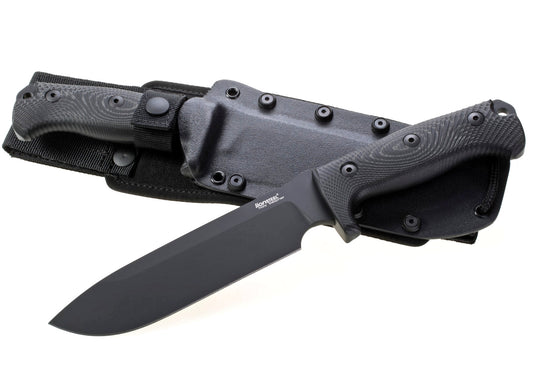 LionSteel M7 7.09" Black Sleipner Micarta Fixed Blade Knife with Kydex Sheath