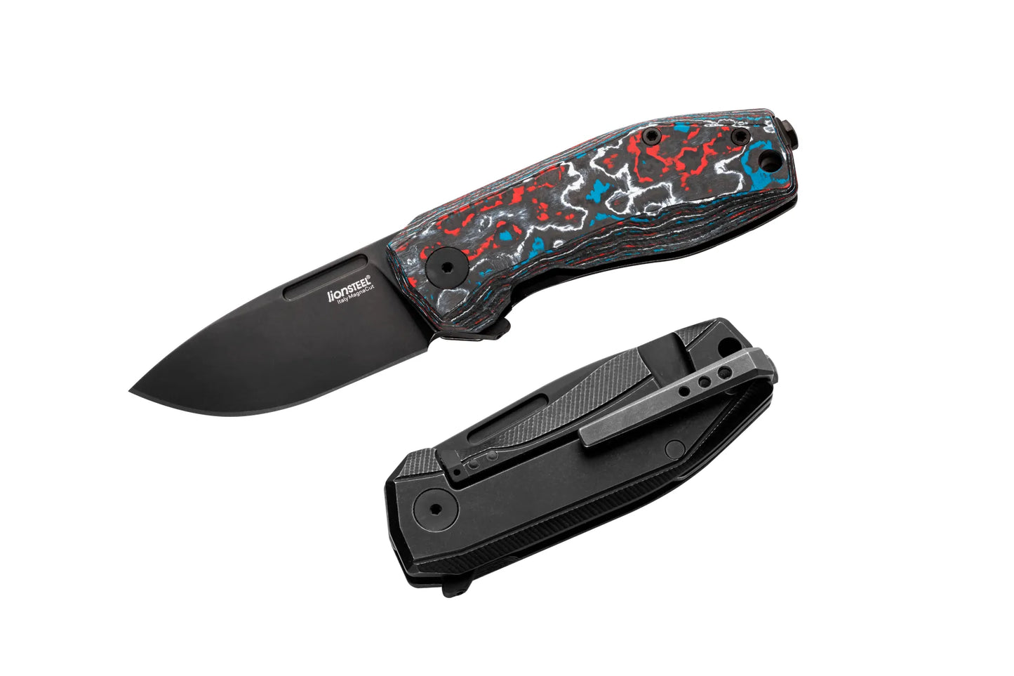 LionSteel Nano 2.56" Magnacut Nebula Fat Carbon Titanium Folding Knife NA01 NB
