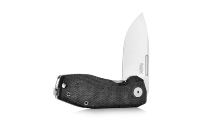 LionSteel Nano 2.56" Magnacut Black Canvas Micarta Titanium Folding Knife NA01 CVB