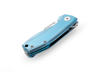 LionSteel Nano 2.56" Magnacut Blue Titanium Folding Knife NA01 BL