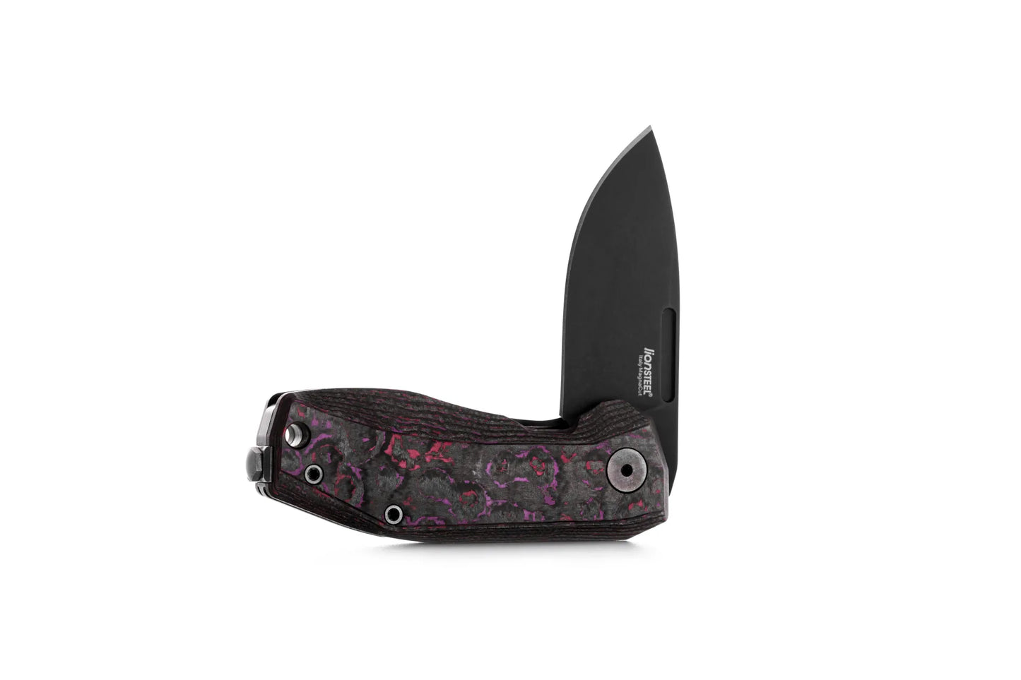 LionSteel Nano 2.56" Magnacut Purple Haze Fat Carbon Titanium Folding Knife NA01 PH