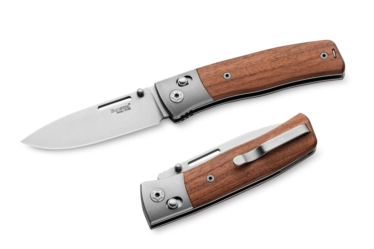 LionSteel NiNi 2.68" M390 Santos Wood Titanium Folding Knife NN2 ST
