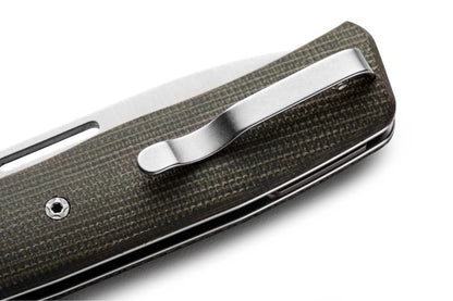 LionSteel NiNi 2.68" M390 Green Canvas Micarta Titanium Folding Knife NN2 CVG