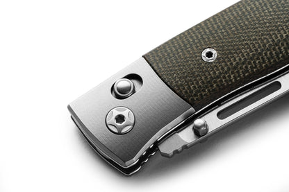LionSteel NiNi 2.68" M390 Green Canvas Micarta Titanium Folding Knife NN2 CVG