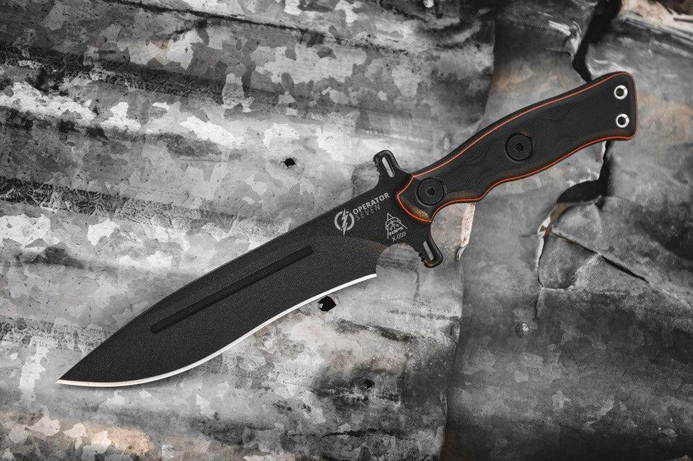 TOPS Operator 7 Blackout Edition Fixed Blade Knife with Micarta/G10 Handle OP7-02