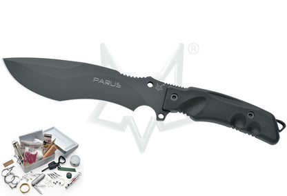 Fox Knives Parus 6.9" N690Co Fixed Blade Knife with Survival Kit FX-9CM06