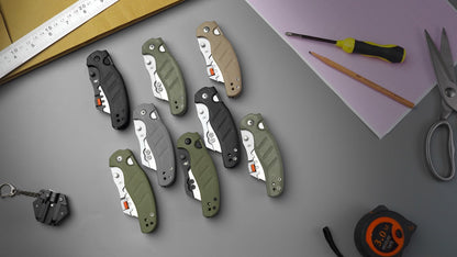 Kizer Sheepdog Utility 2.8" CO1C UTI 2 Black G10 Button-Lock Replaceable-Blade Folding Knife V3488.29JNA3
