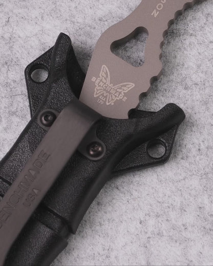 Benchmade 179GRY SOCP Gray 440C Rescue Tool with Updated "J" Hook Sheath Clip