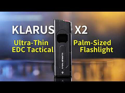 Klarus FlatTac X2 Ultra Thin 3000LM 1500mAh IPX6 Tactical Flashlight with OLED Display