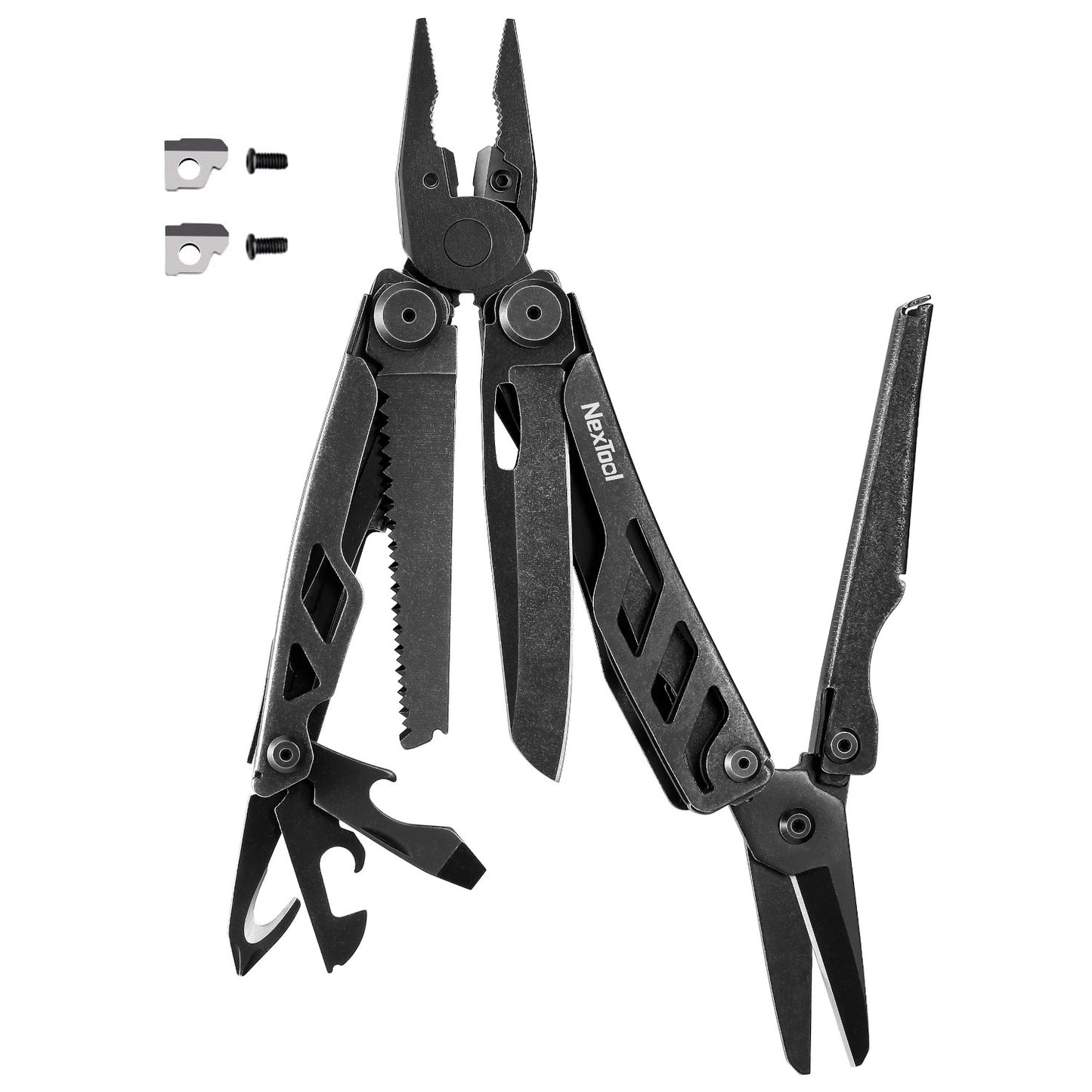 NexTool Flagship Pro Black Stonewashed Multi-Tool 16 Functions with Nylon Pouch