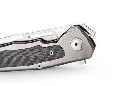 LionSteel Q4ttro 3.15" Magnacut Grey Titanium Carbon Fiber Folding Knife Q4 GY