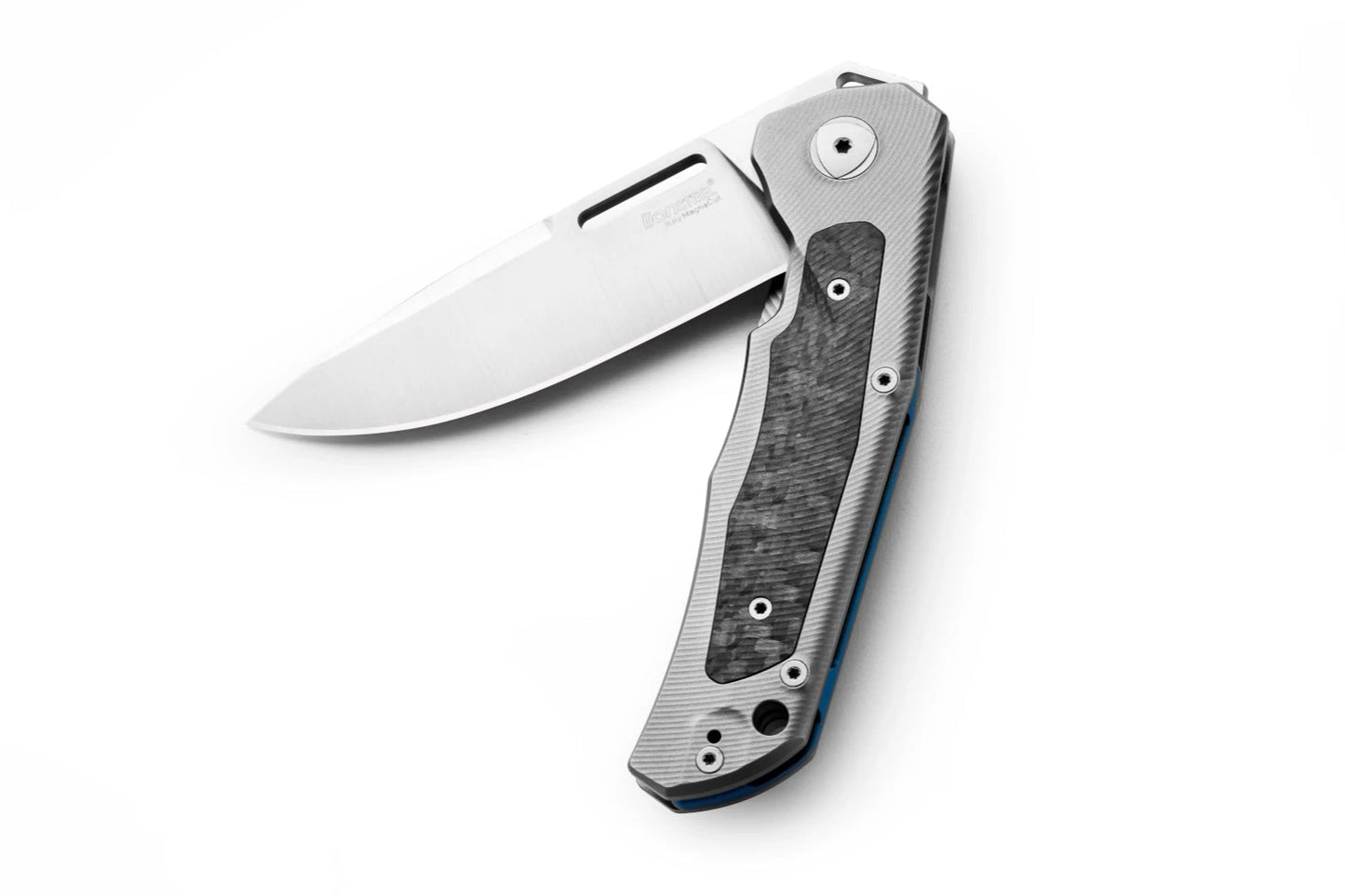 LionSteel Q4ttro 3.15" Magnacut Grey Titanium Carbon Fiber Folding Knife Q4 GY